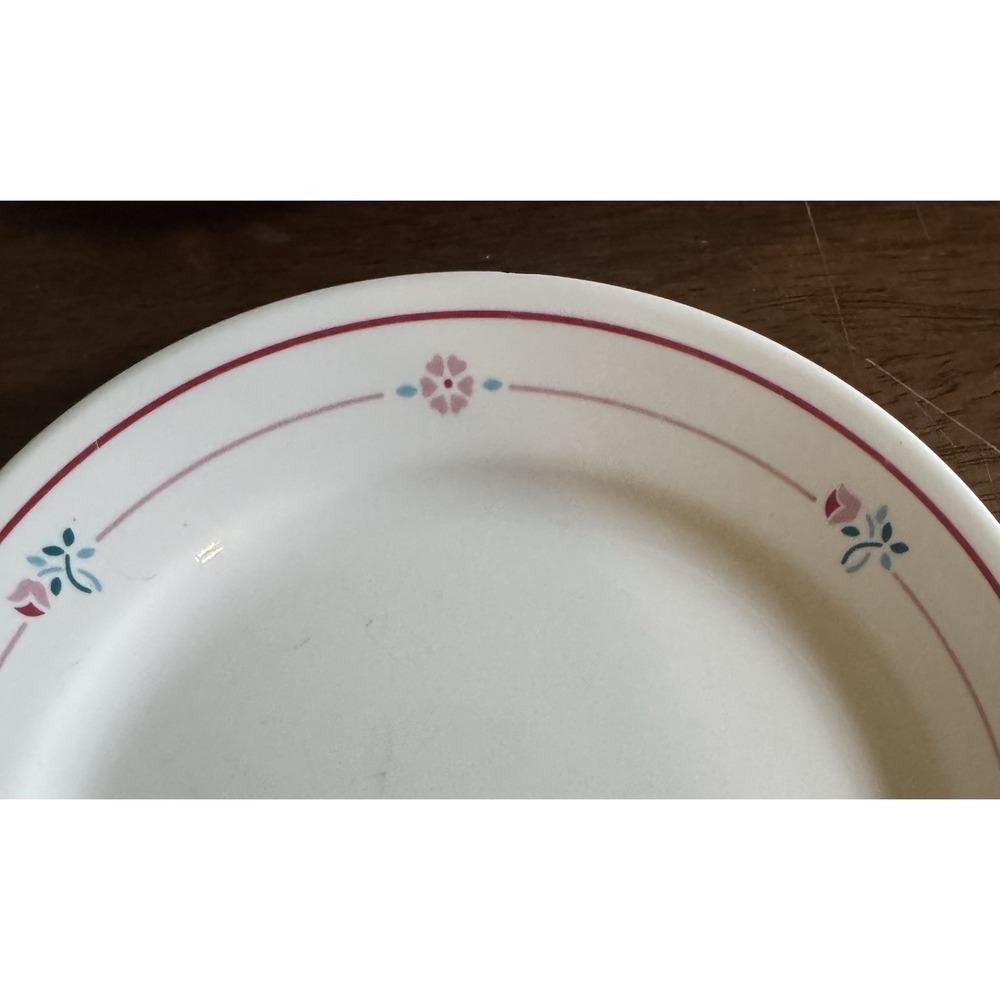 Corelle Set of 4 Glass Floral Round Dinner Plates White/Pink/Blue Shiny - Picture 2 of 4